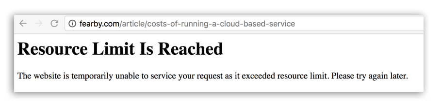 CPanel Usage Exceeded