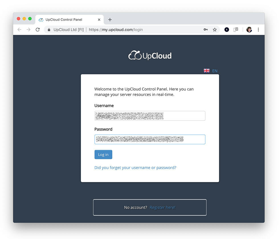 Login to UpCloud