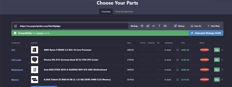 Buying and building a computer in June 2025