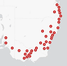 Tesla Supercharger Map