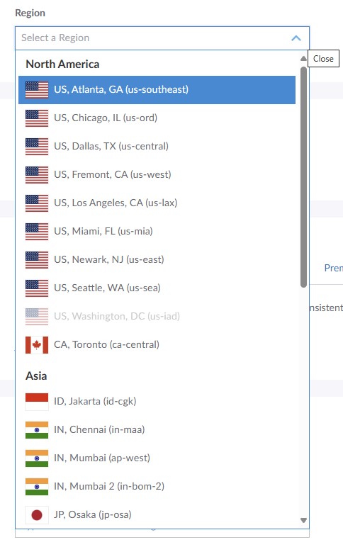 Select Region