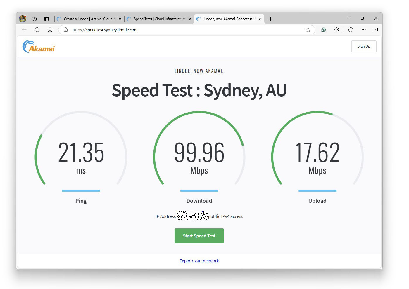 Region Speed Test
