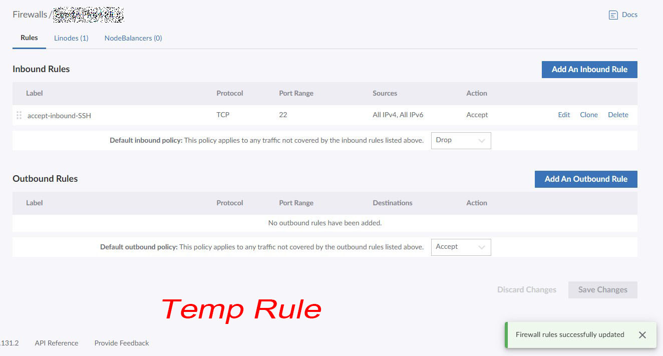 firewall rule allow port 22