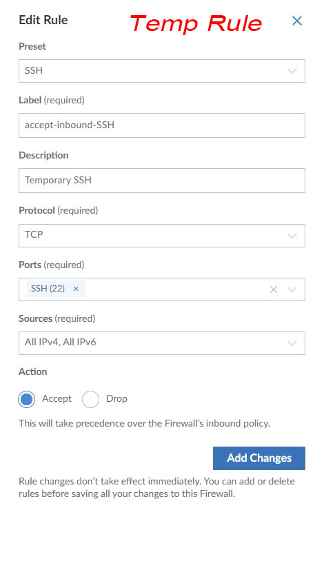 Add SSH rule
