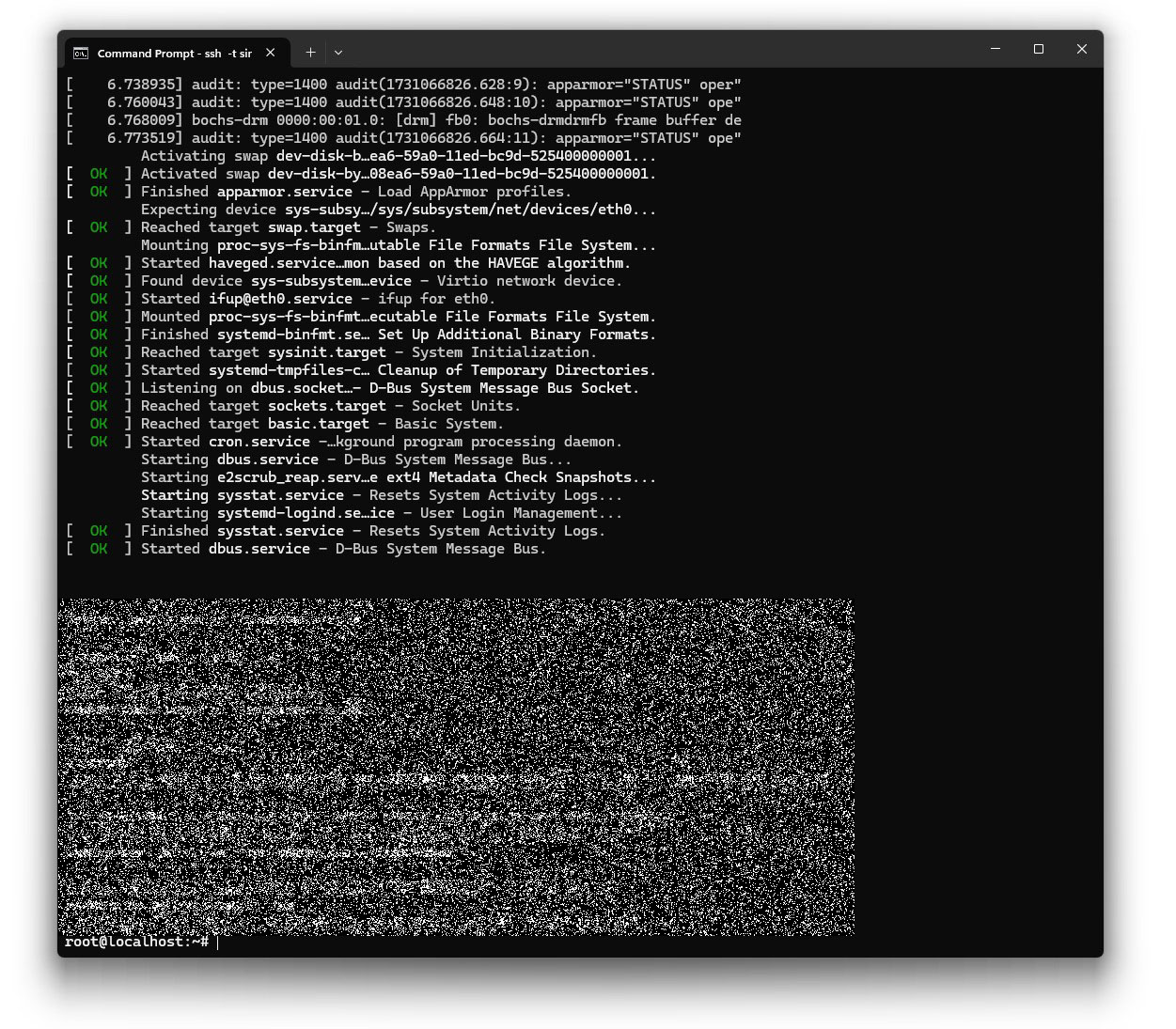 Console output