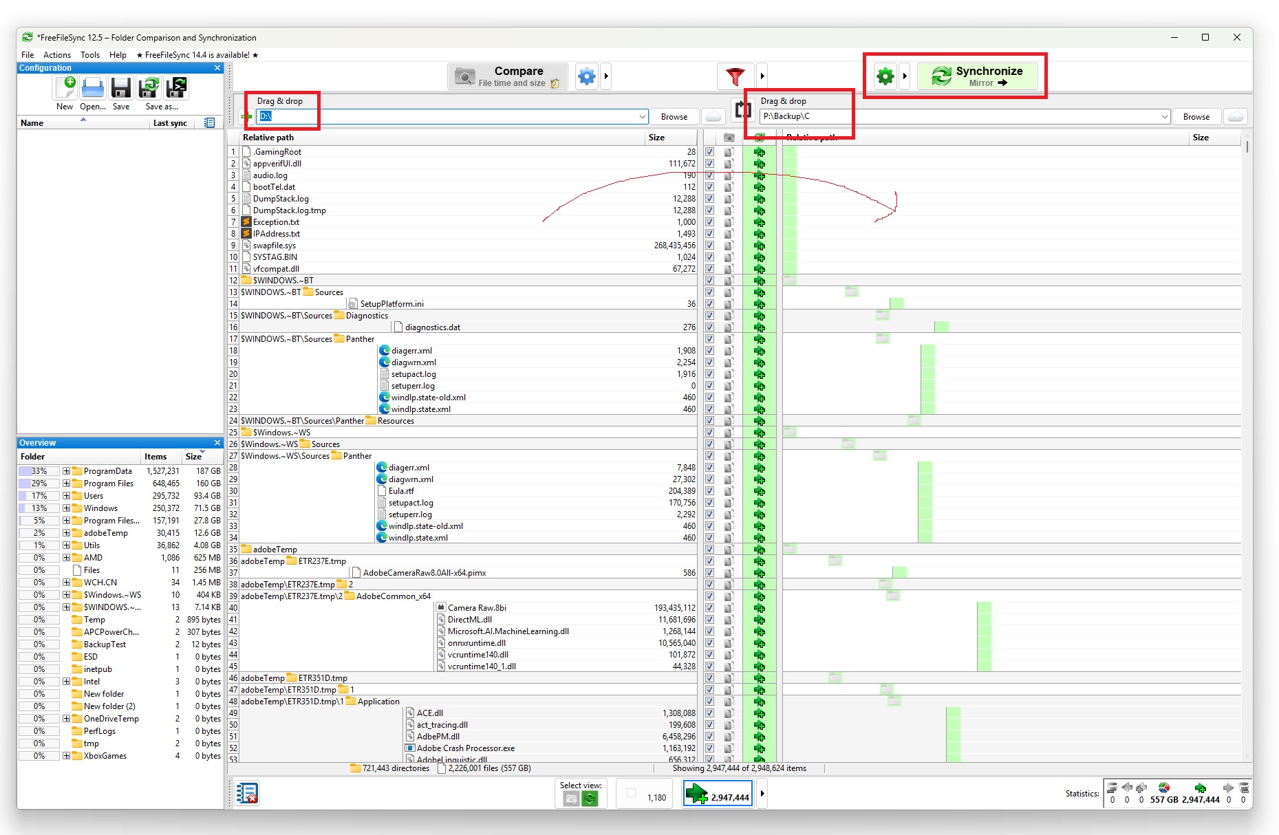 FreeFileSync Pre Copy